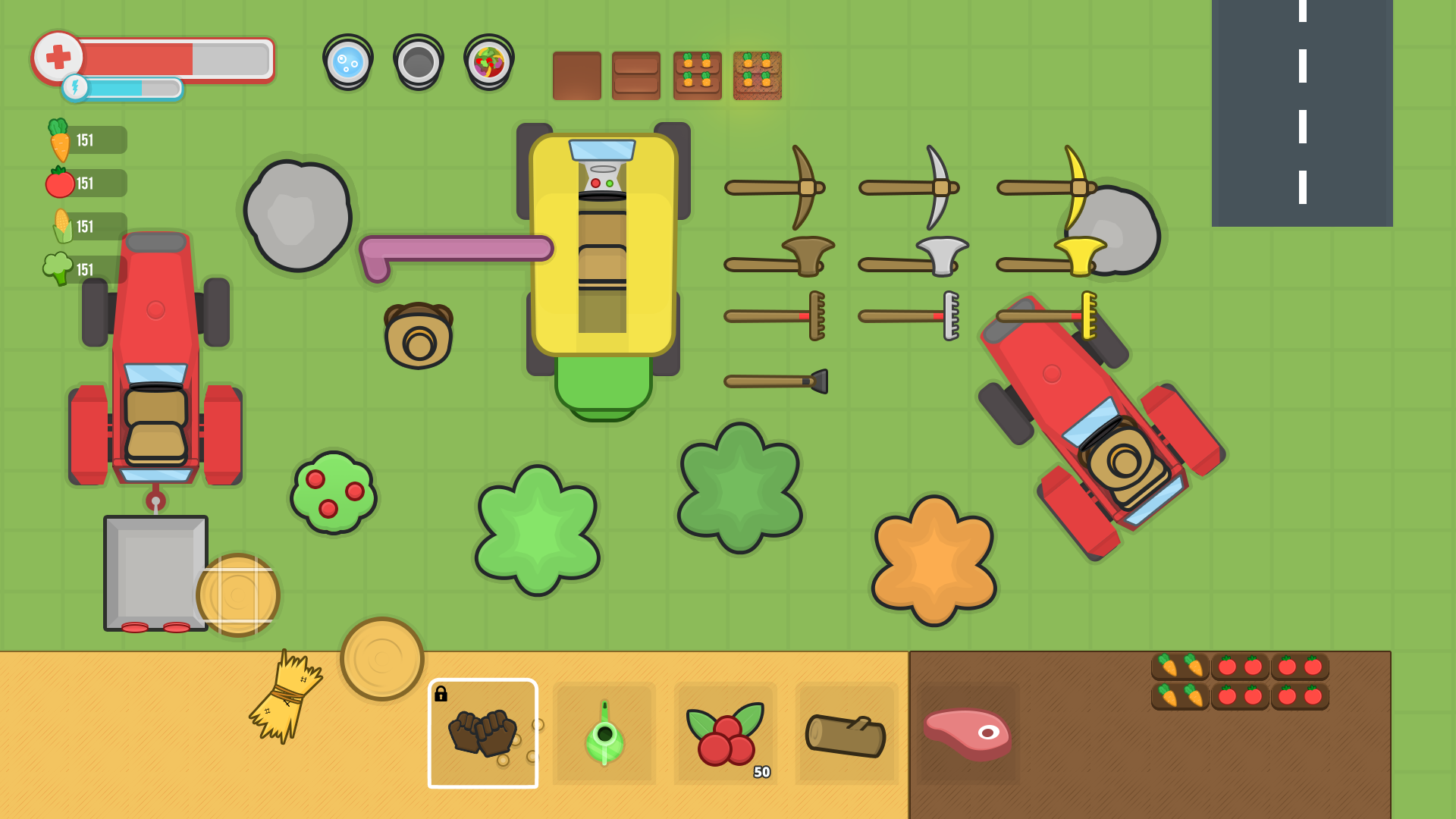 2d game screen of FarmRage game