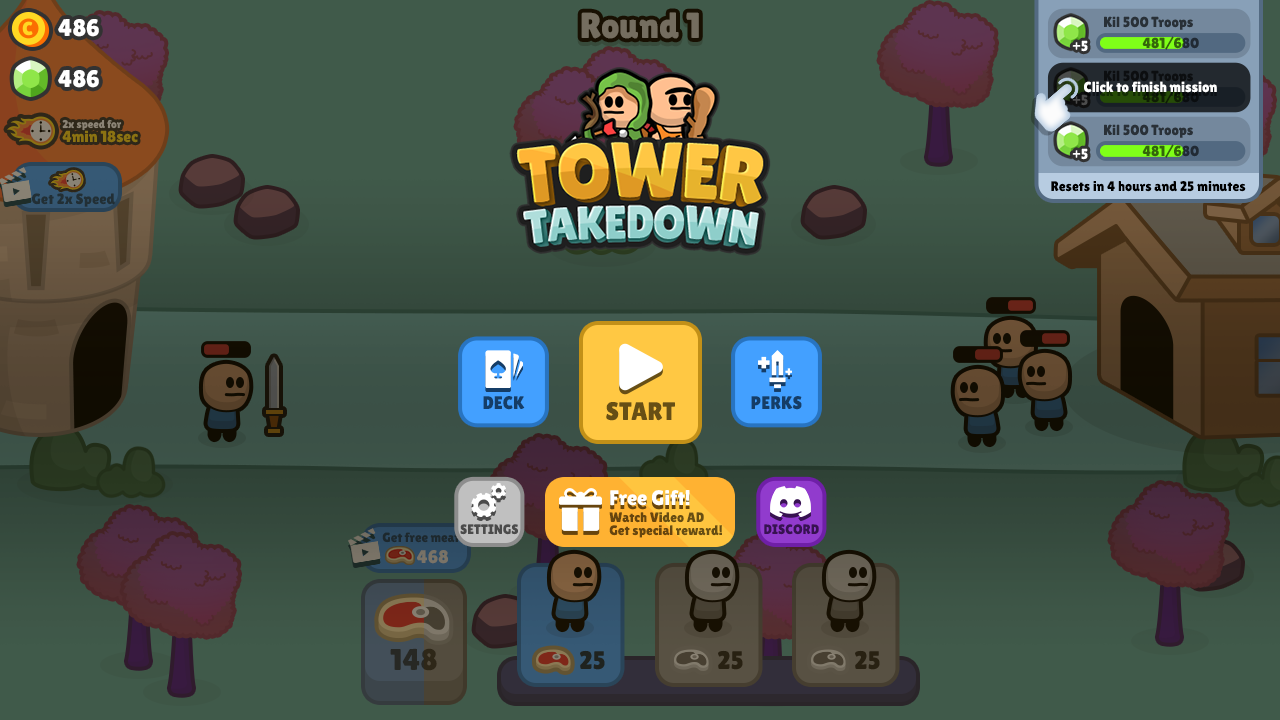 tower game main menu